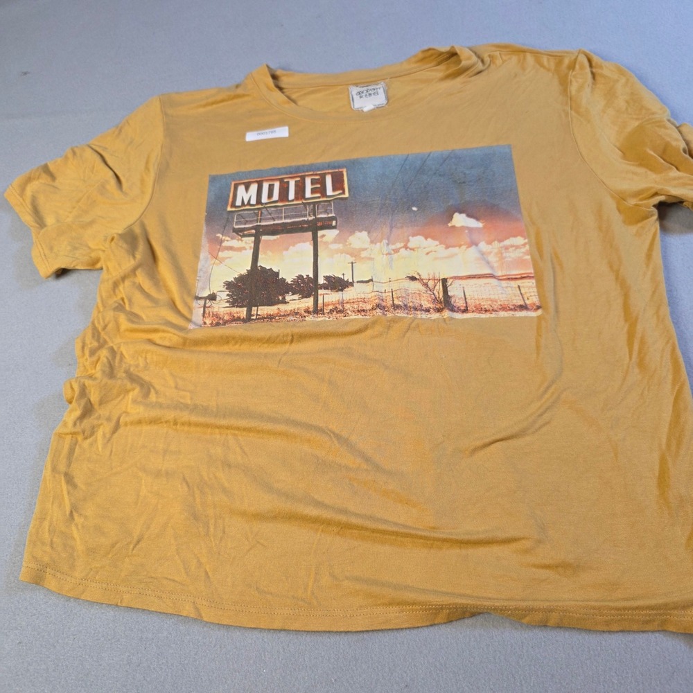 Modish Rebel Mustard Yellow Motel Graphic Tee Distressed Vintage Style Shirt